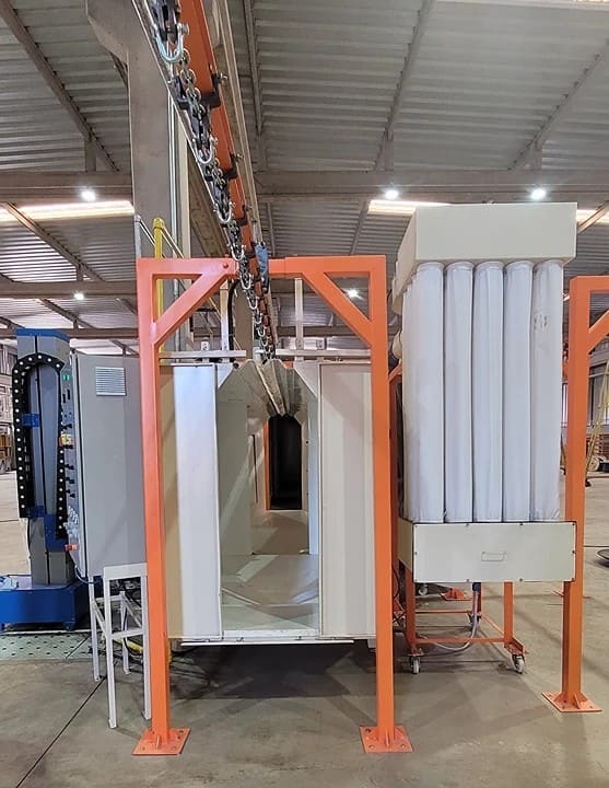 Cabine de pintura a pó com ciclone recuperador